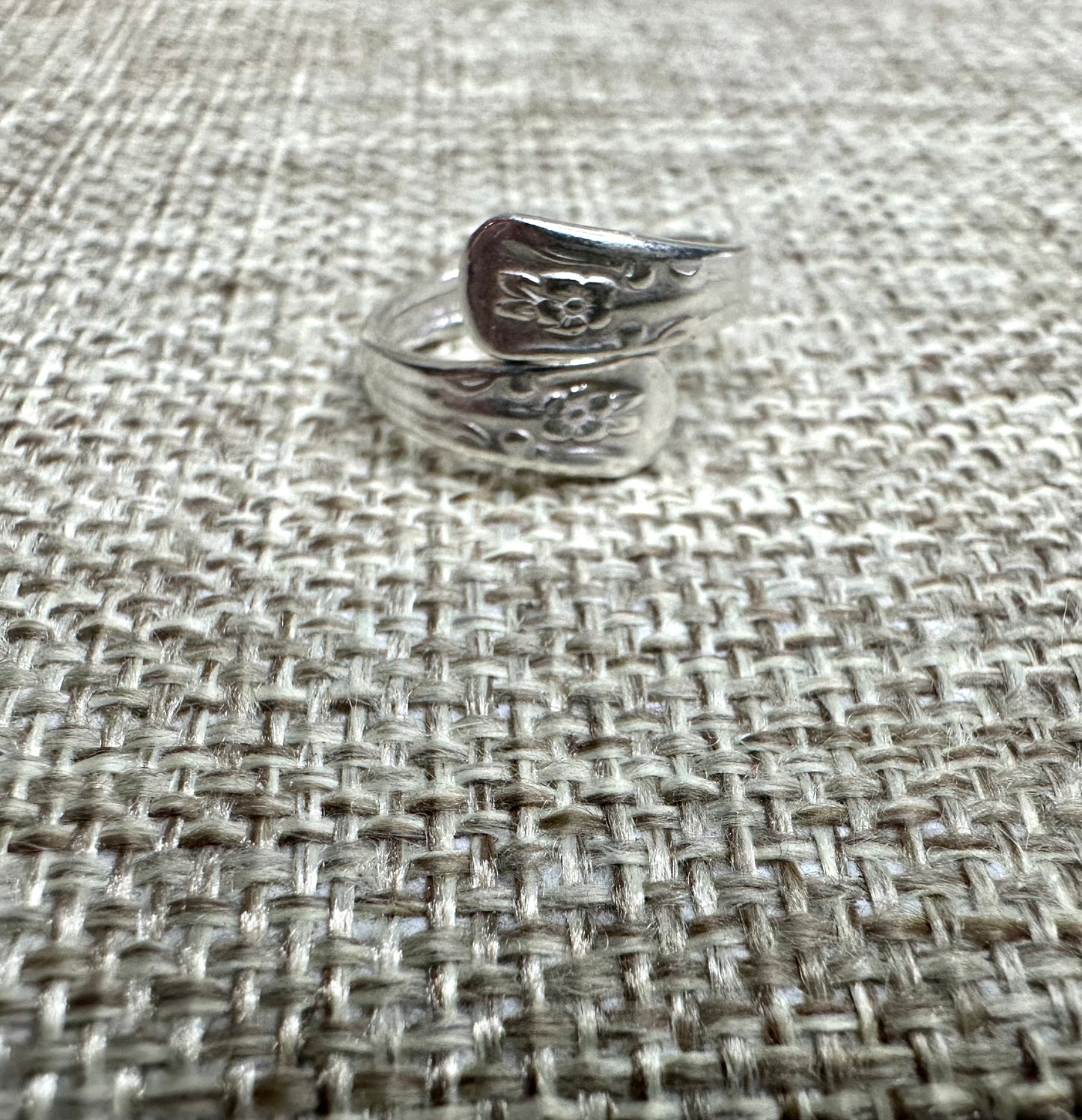 Dainty Spoon Ring Adjustable Sterling Silver