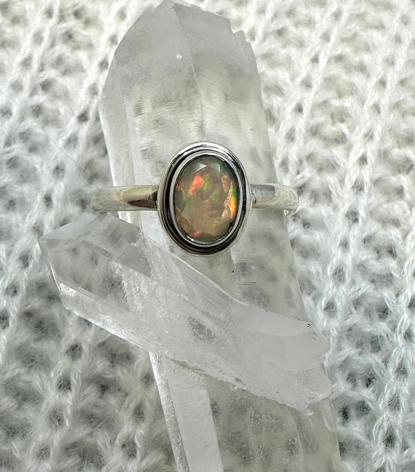 Ethiopian Opal Sterling Silver Ring