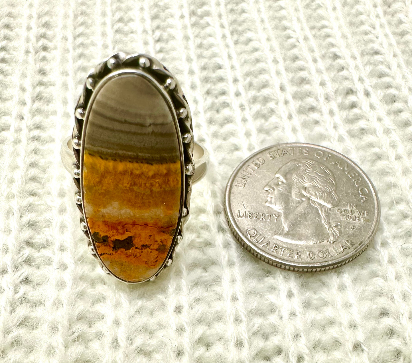 Bumblebee Jasper Sterling Silver Ring