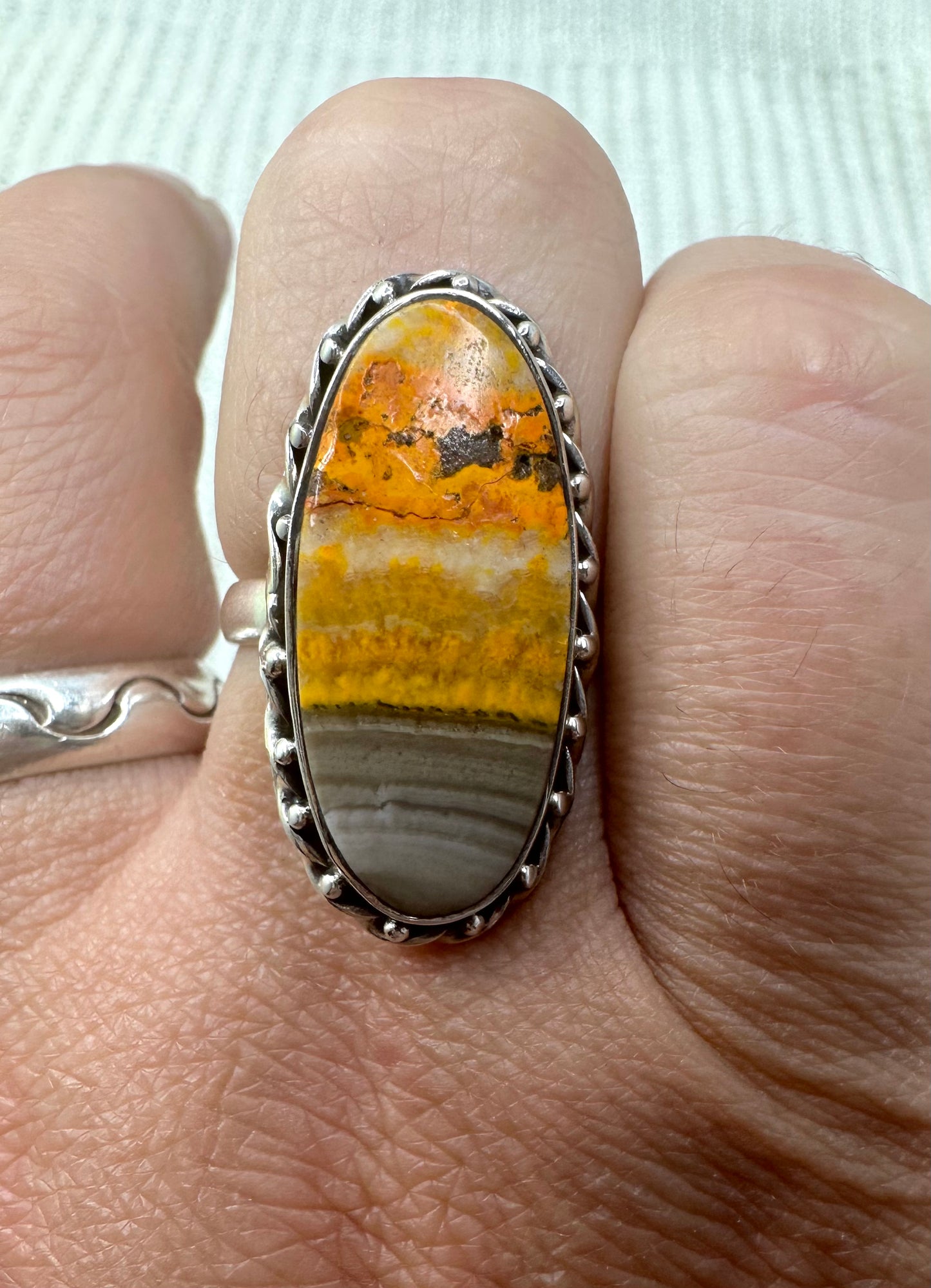 Bumblebee Jasper Sterling Silver Ring