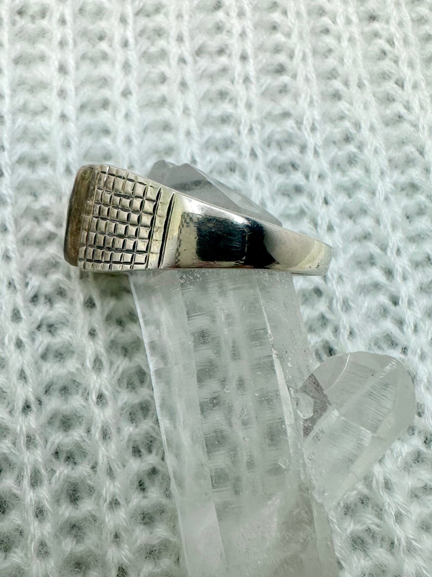 Bumblebee Jasper Square Sterling Silver Ring