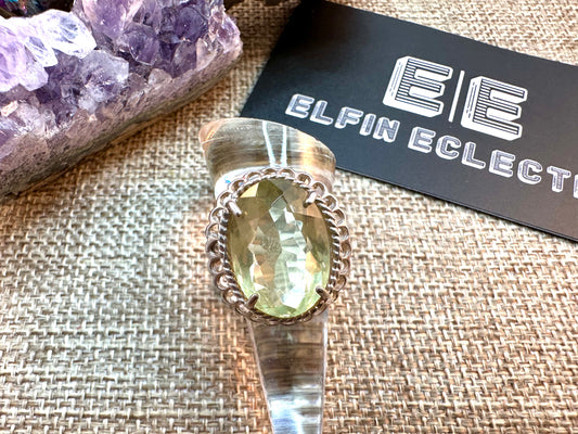 Lemon Citrine Oval Cocktail Sterling Silver Ring