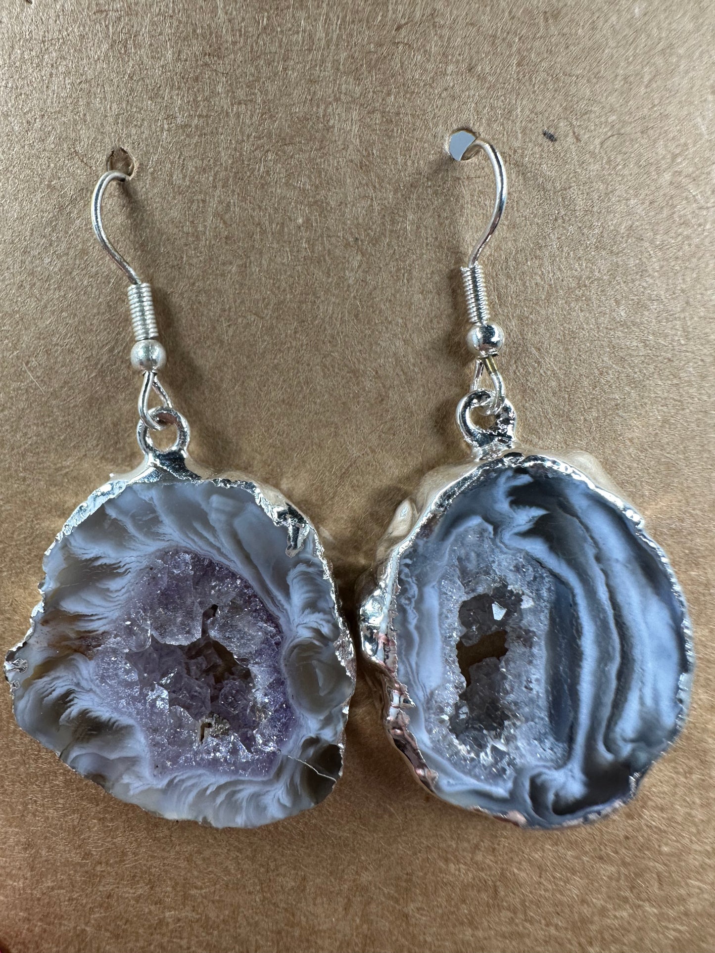 Natural Agate Druze Earrings