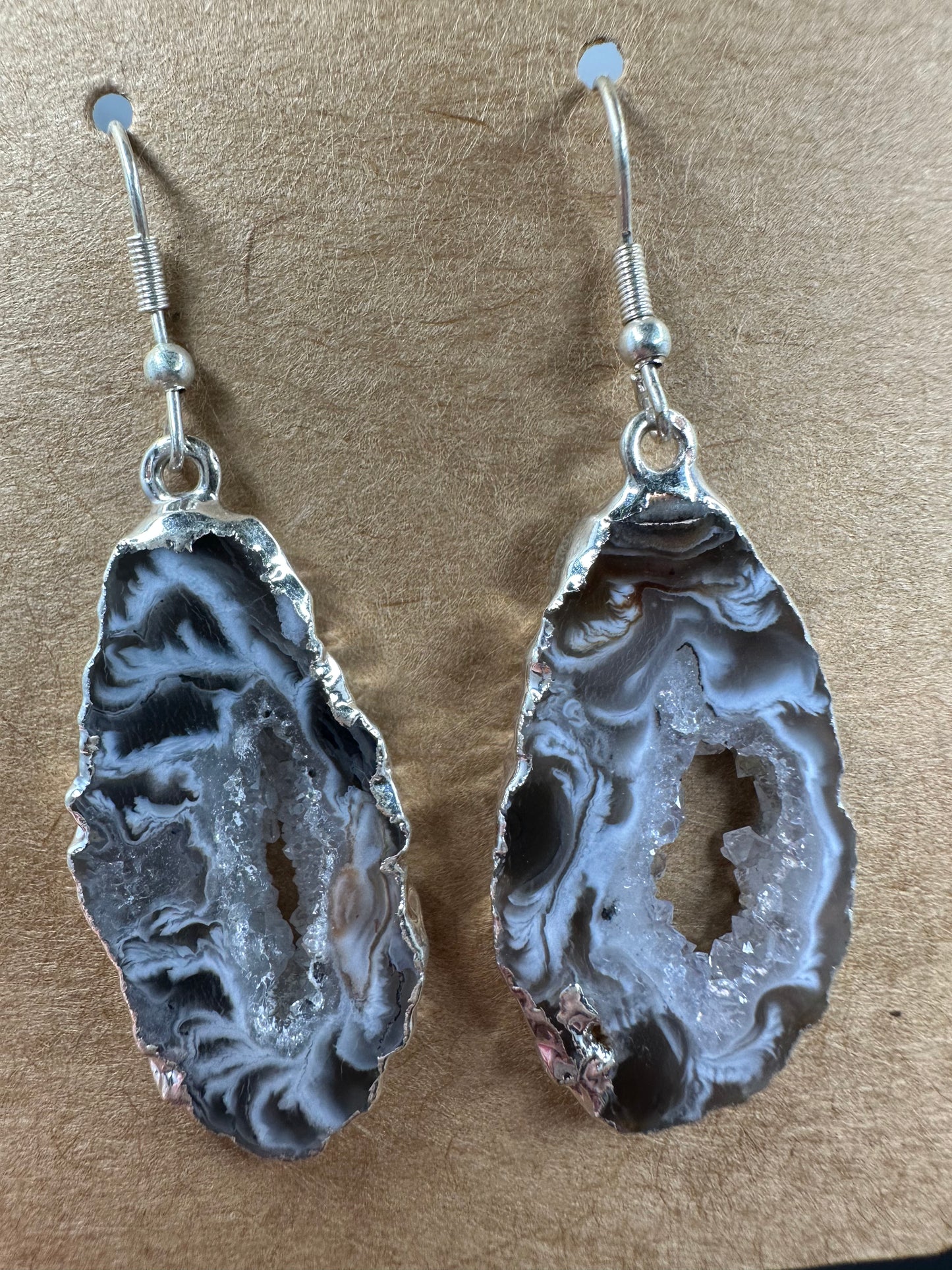 Natural Agate Druze Earrings