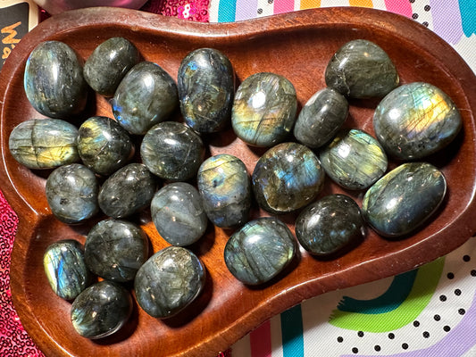 Labradorite Natural Polished Pocket Palm Stone