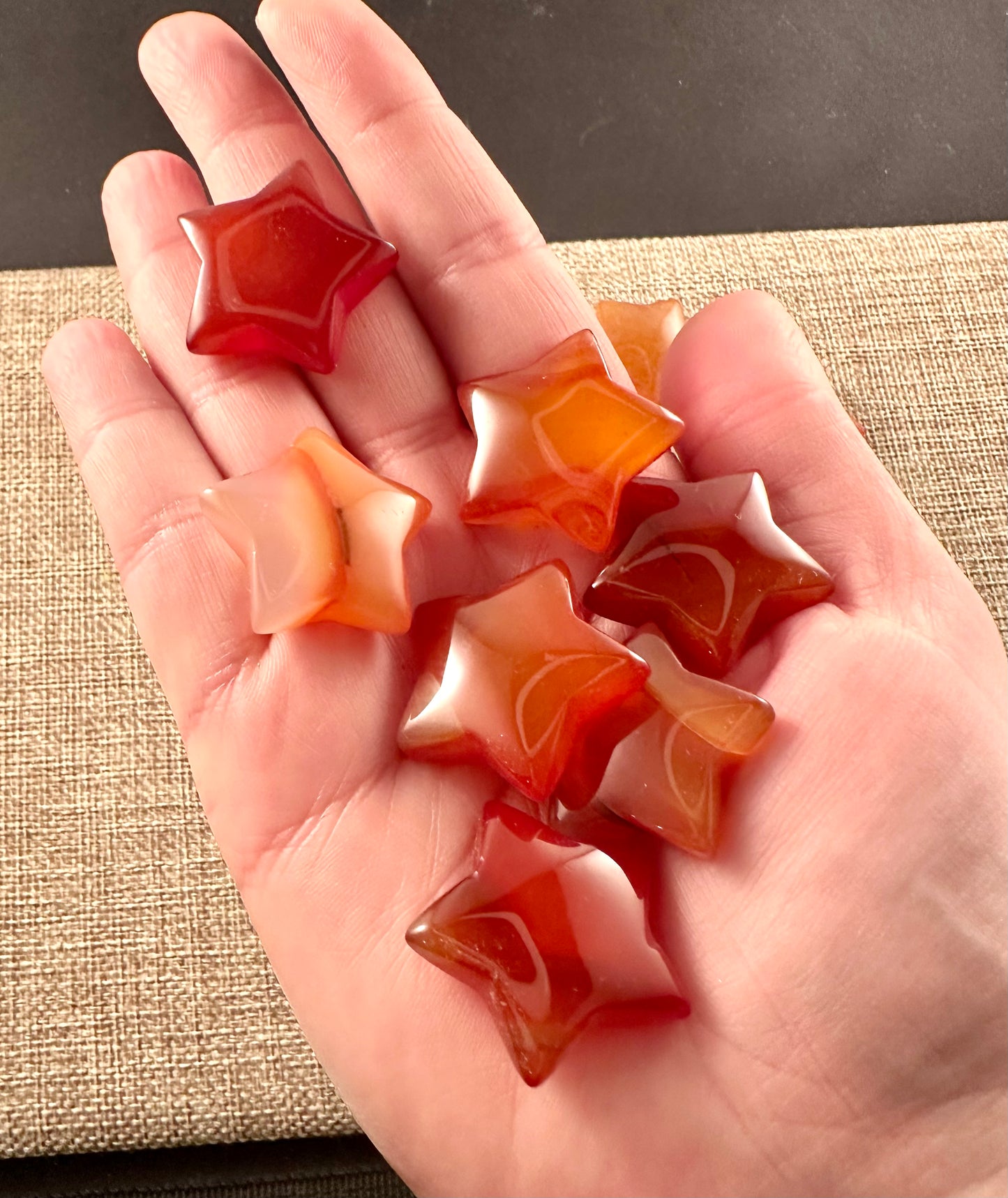 Carnelian Star Pocket Stone