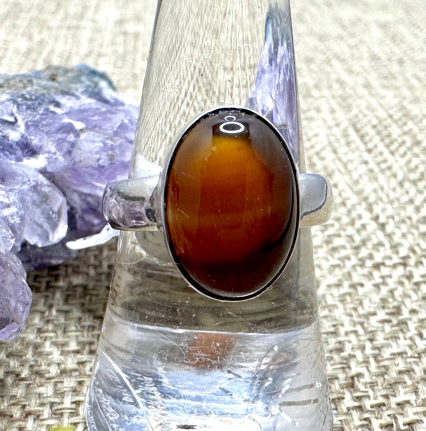 Carnelian Cabochon Sterling Silver Ring