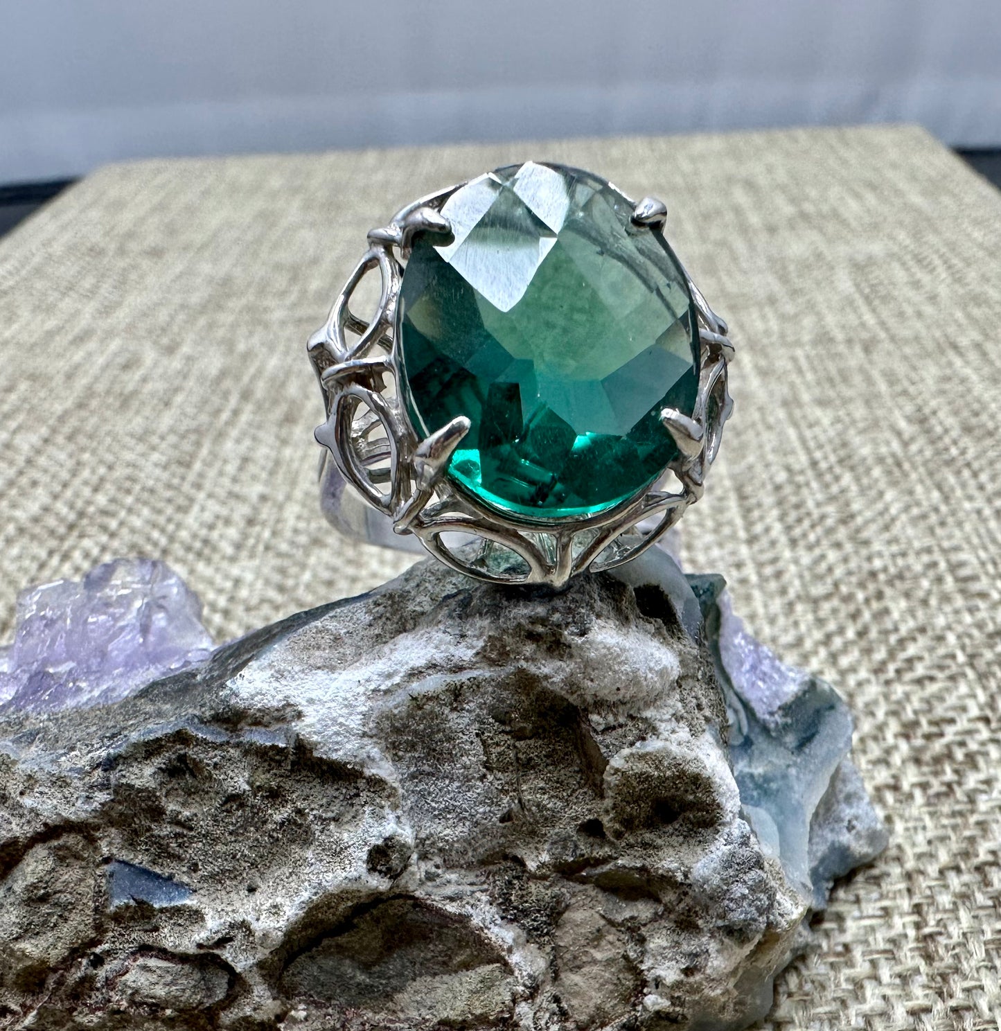 Green Quartz Sterling Silver Ring